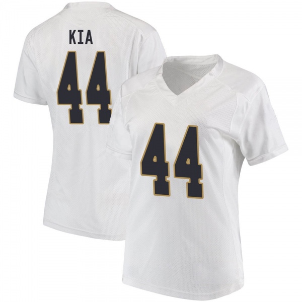 Kahanu Kia Notre Dame Fighting Irish NCAA Women's #44 White Replica College Stitched Football Jersey MTI3155WL